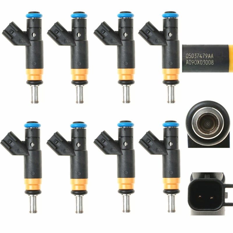 IXGKHC 8PCS 4 Holes Replacement For hemi 5.7 Fuel Injectors,Replacement For Dodge 5.7L Charger Ram-Pickup Durango 2008-2015,Replacement For Jeep Grand Cherokee,Replace OE# 05037479AA,FJ732 - Image 1